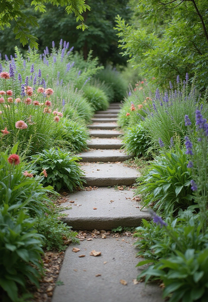 27 Eco-Friendly Backyard Ideas for Outdoor Living - 26. Aromatic Herb and Flower Pathways