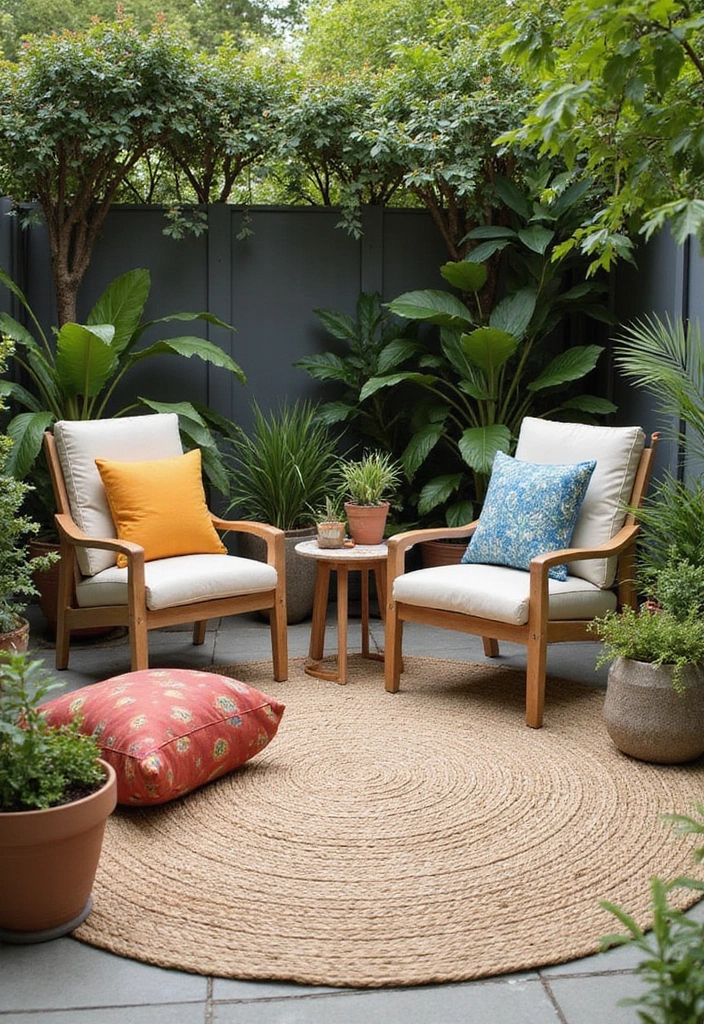 27 Eco-Friendly Backyard Ideas for Outdoor Living - 9. Eco-Friendly Outdoor Rugs