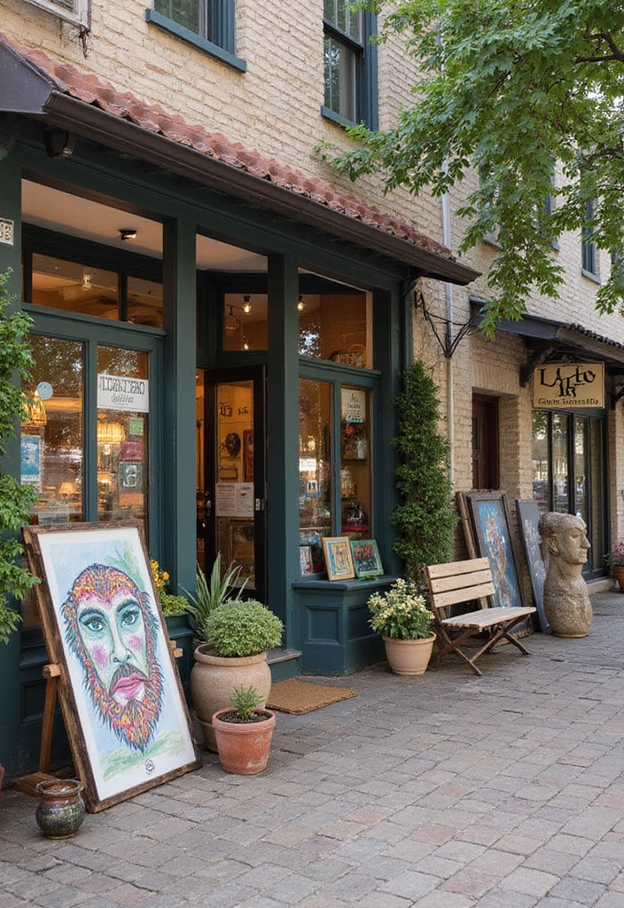 27 Front Patio Ideas: Elevate Your Outdoor Living Space - 11. Artistic Outdoor Gallery