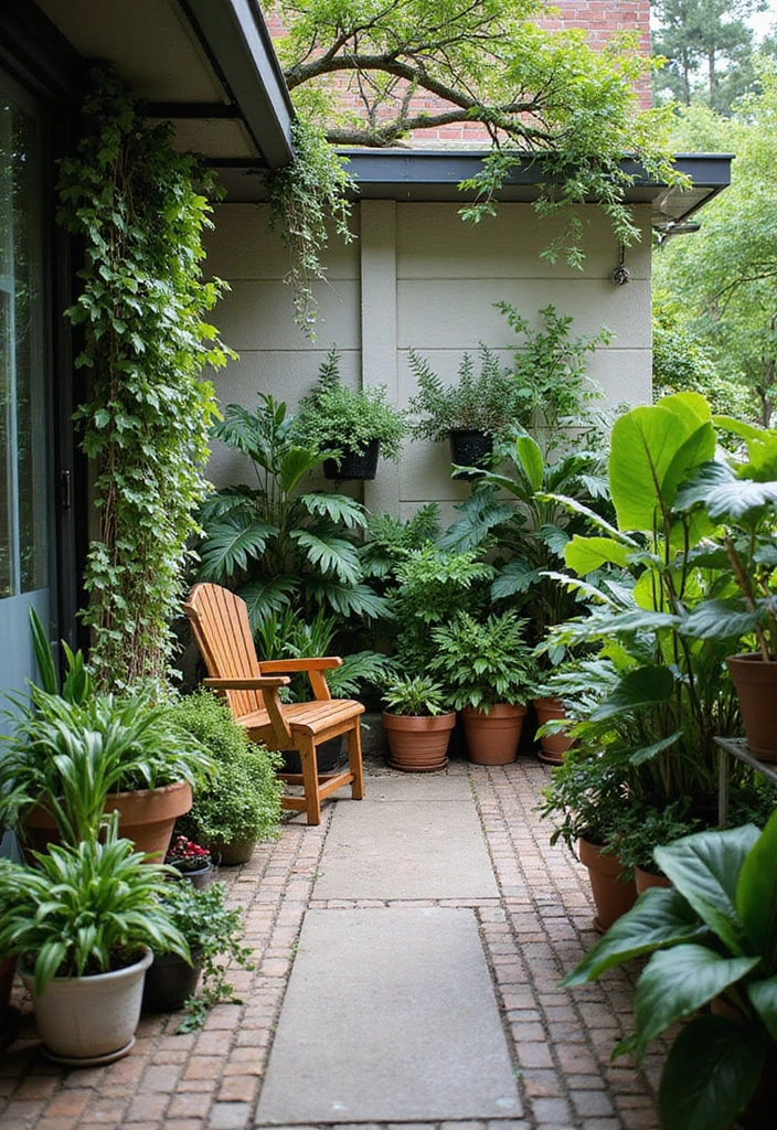 27 Front Patio Ideas: Elevate Your Outdoor Living Space - 14. Urban Jungle Retreat