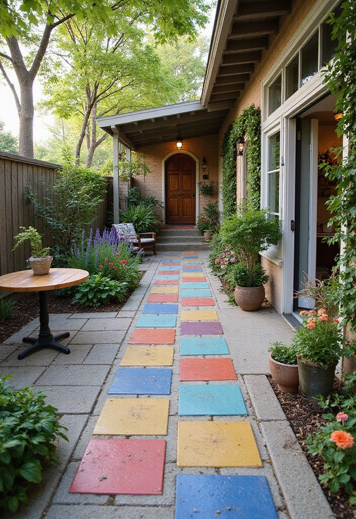 27 Front Patio Ideas: Elevate Your Outdoor Living Space - 16. Colorful Tile Accents