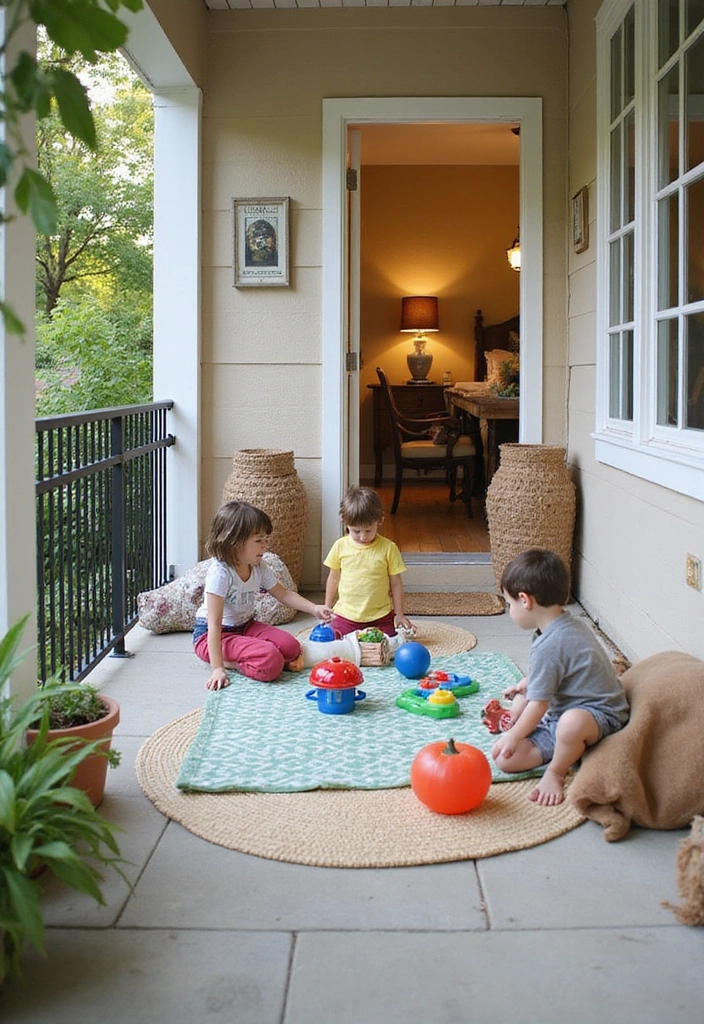 27 Front Patio Ideas: Elevate Your Outdoor Living Space - 18. Family-Friendly Play Area
