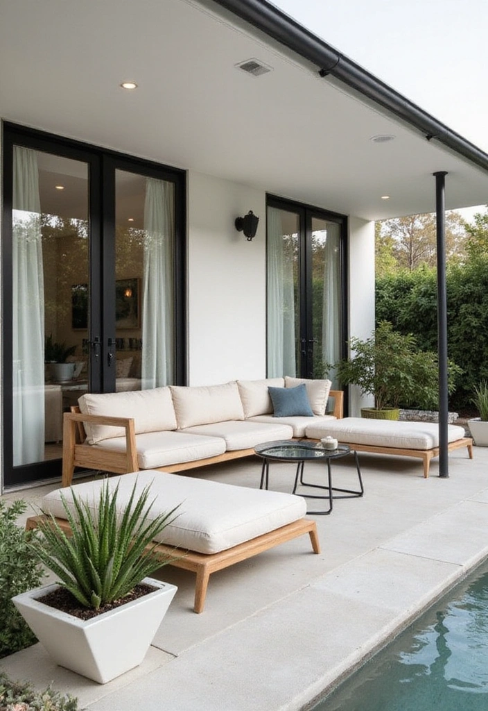 27 Front Patio Ideas: Elevate Your Outdoor Living Space - 2. Modern Minimalist Design
