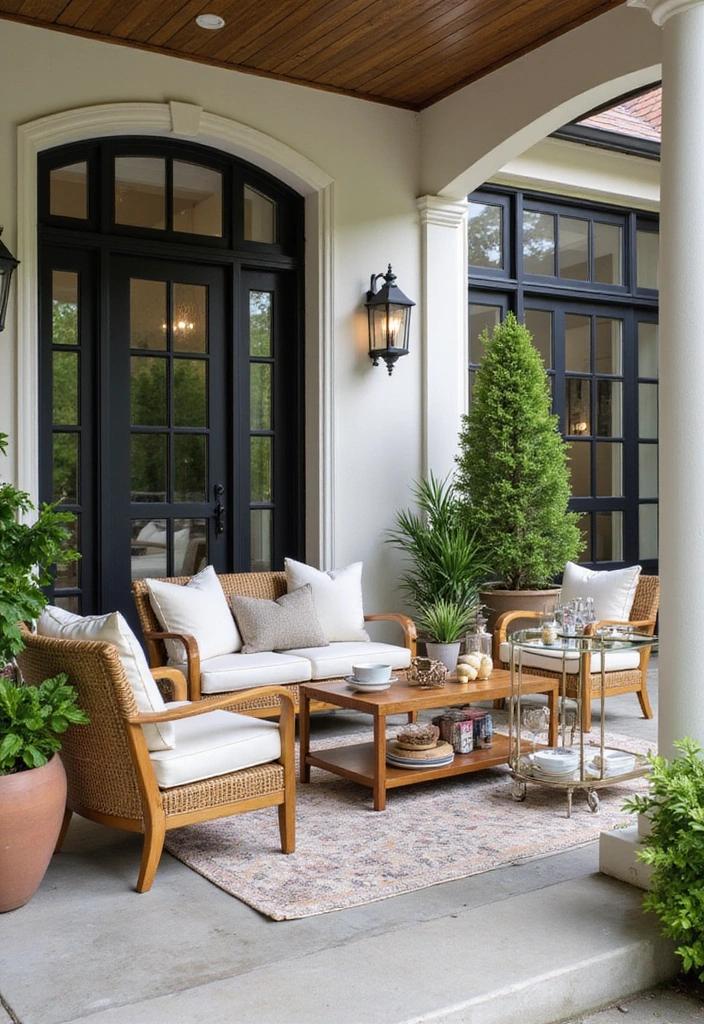 27 Front Patio Ideas: Elevate Your Outdoor Living Space - 9. Chic Outdoor Lounge
