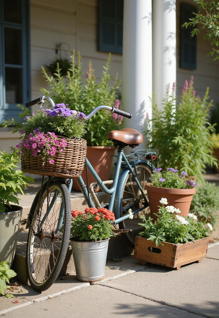 27 Front Porch Landscaping Ideas - 12. Unique Planter Designs