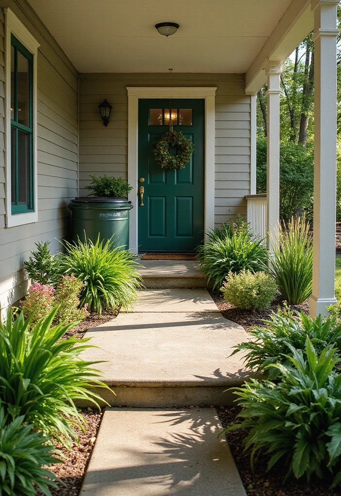 27 Front Porch Landscaping Ideas - 20. Sustainable Landscaping