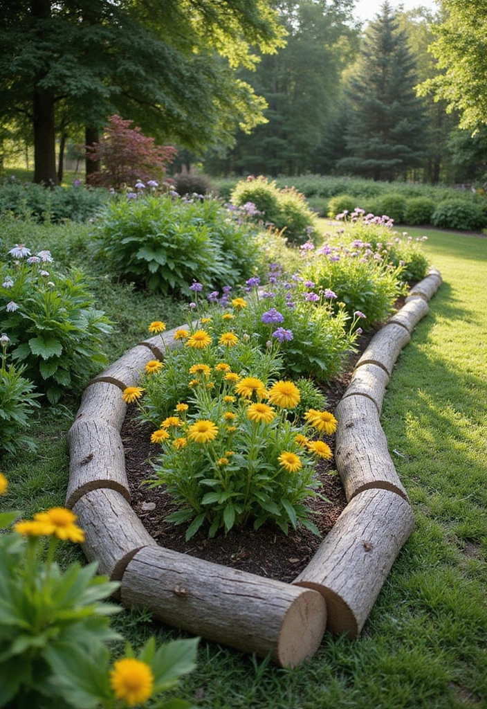 27 Garden Edging Ideas for Sustainable Outdoor Decor - 12. Log Edging