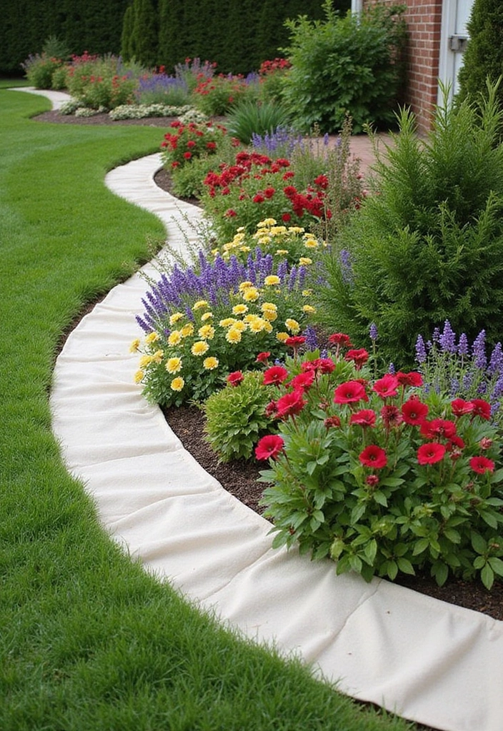 27 Garden Edging Ideas for Sustainable Outdoor Decor - 18. Fabric Edging
