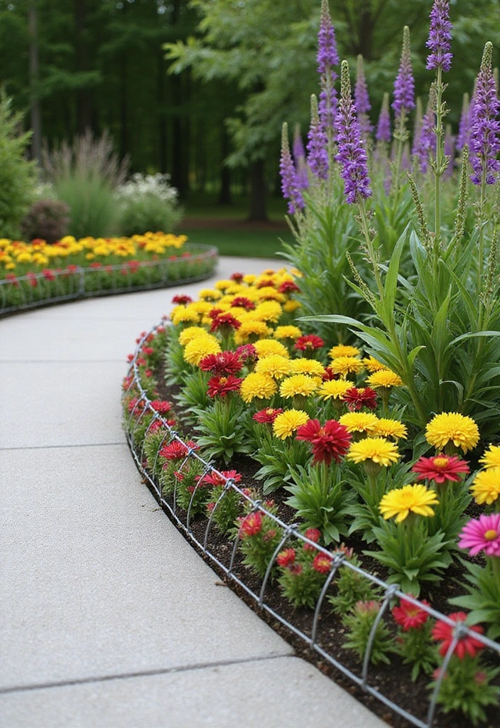 27 Garden Edging Ideas for Sustainable Outdoor Decor - 19. Wire Edging