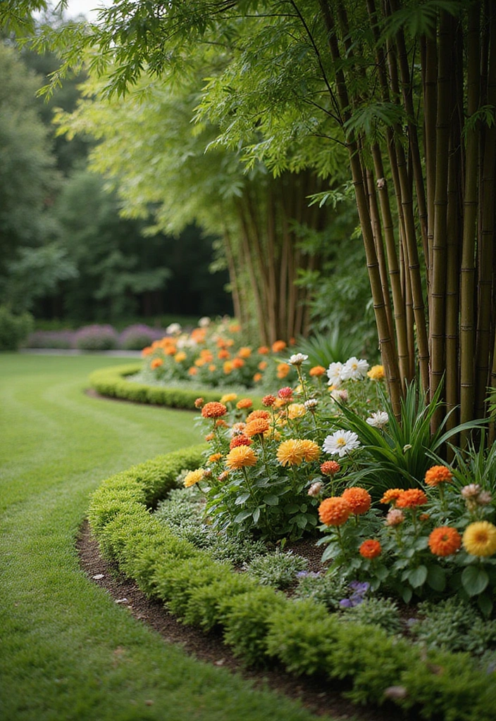 27 Garden Edging Ideas for Sustainable Outdoor Decor - 4. Bamboo Edging