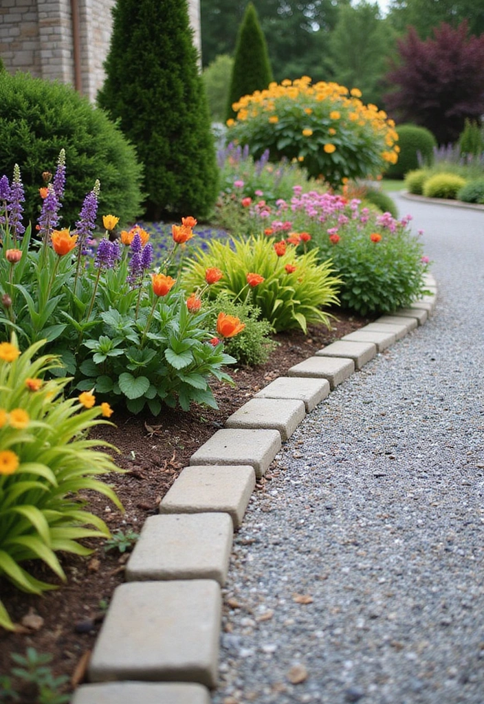 27 Garden Edging Ideas for Sustainable Outdoor Decor - 9. Stone and Gravel Combination