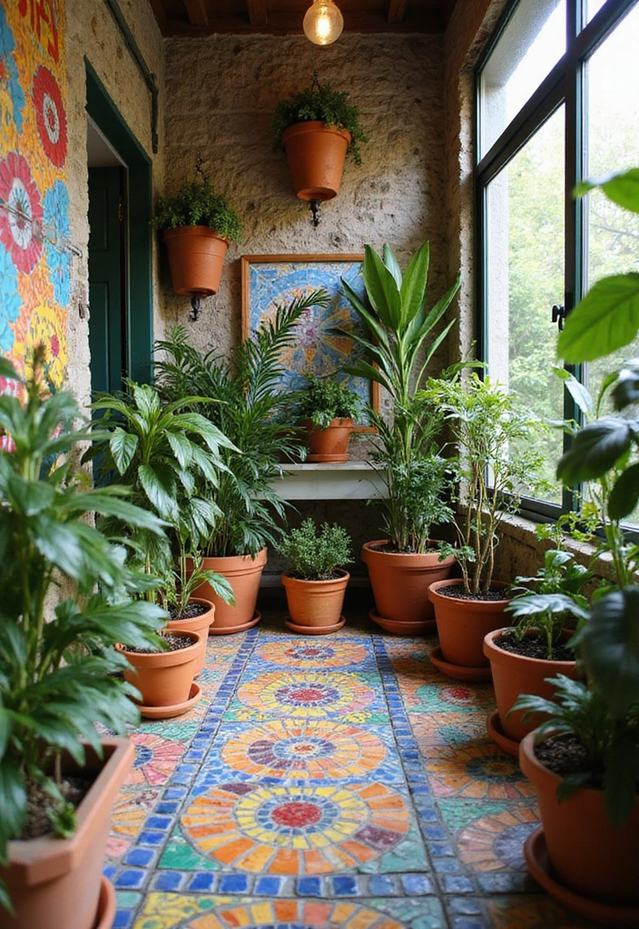 27 Garden Room Ideas - 23. Colorful Mosaic Garden