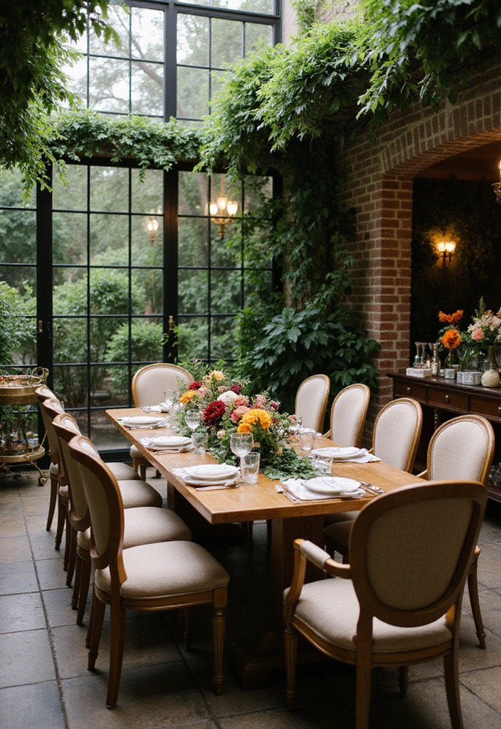27 Garden Room Ideas - 24. Elegant Indoor Garden Dining