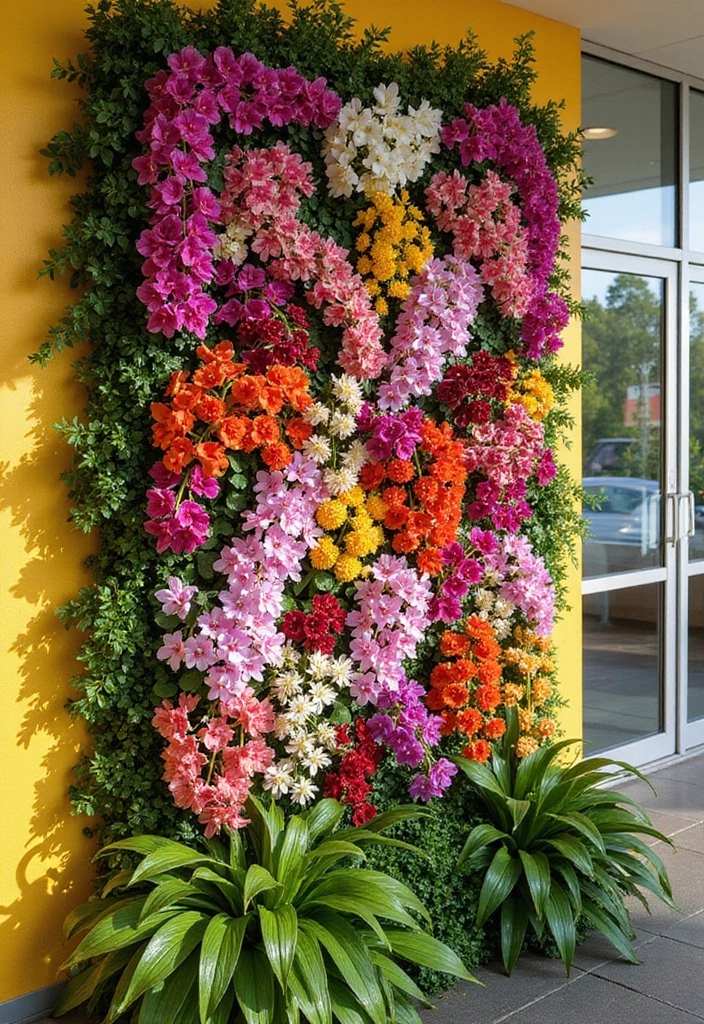 27 Garden Room Ideas - 4. Vibrant Flower Wall
