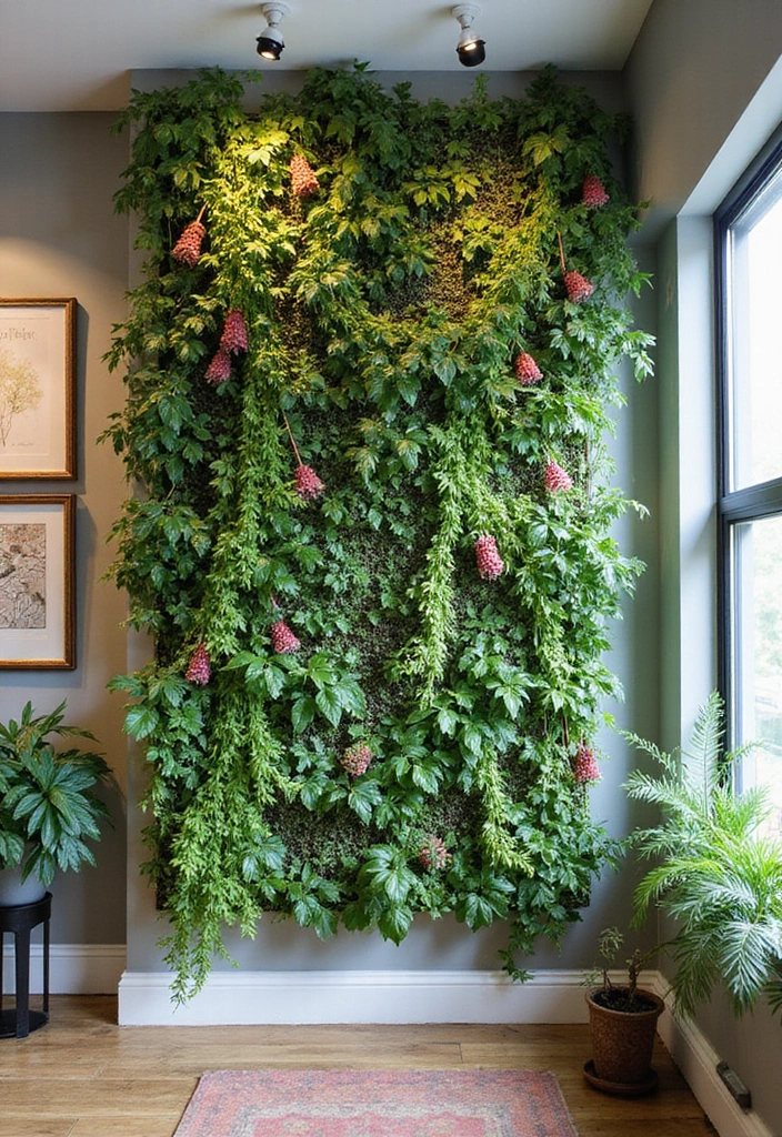 27 Garden Room Ideas - 9. Indoor Plant Wall Art