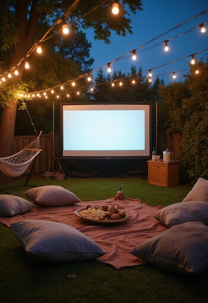 27 Large Patio Ideas Layout Outdoor Living - 5. Outdoor Movie Night