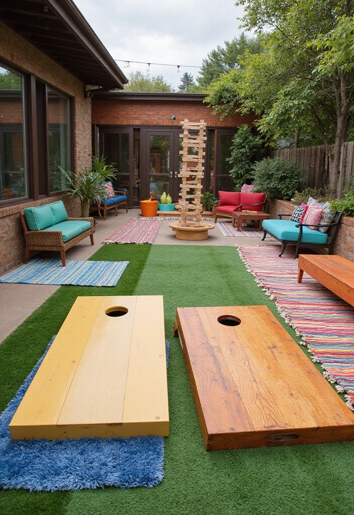 27 Large Patio Ideas Layout Outdoor Living - 7. Playful Patio Games