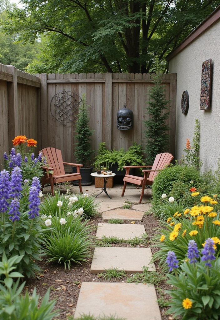 27 Small Backyard Ideas for Enchanting Outdoor Living - 12. Outdoor Art