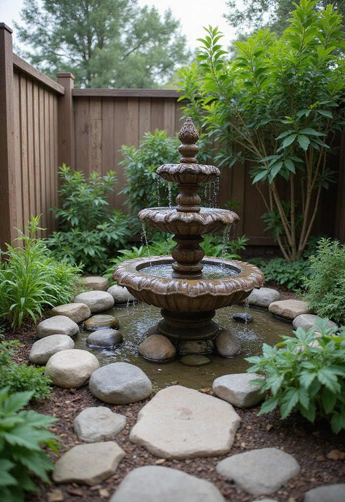 27 Small Backyard Ideas for Enchanting Outdoor Living - 14. Small Water Feature
