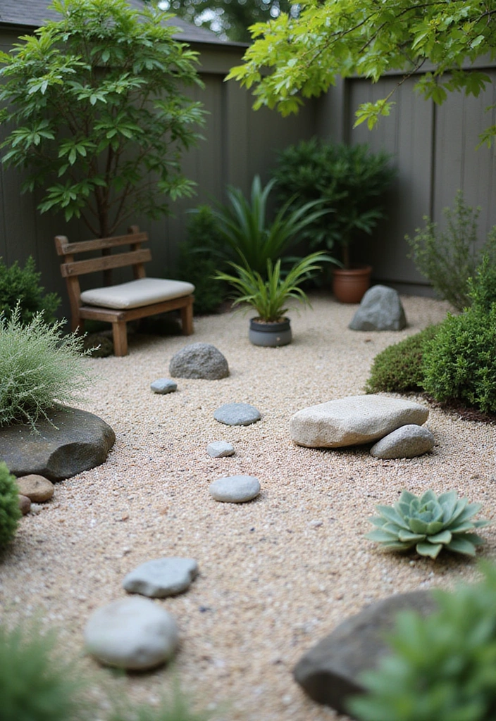 27 Small Backyard Ideas for Enchanting Outdoor Living - 4. Miniature Zen Garden