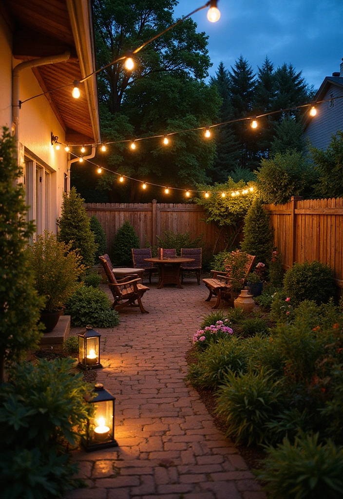 27 Small Backyard Ideas for Enchanting Outdoor Living - 8. Outdoor Lighting