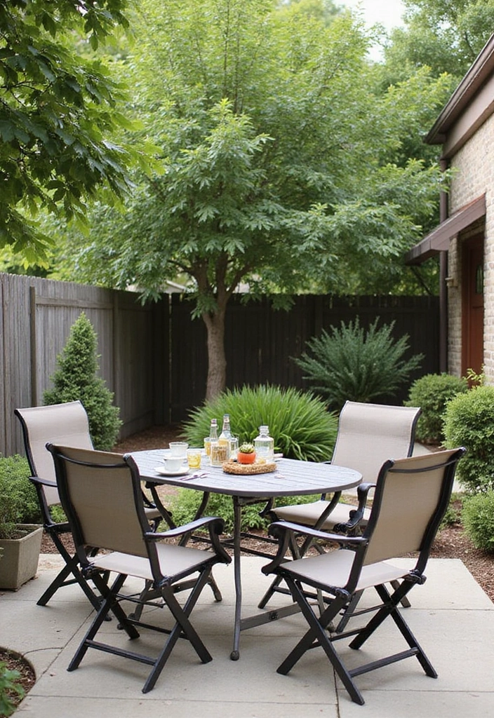 27 Small Backyard Ideas for Enchanting Outdoor Living - 9. Foldable Outdoor Furniture
