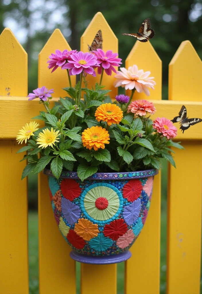 27 Small Garden Ideas for Vertical Garden Solutions - 15. Quilted Planters